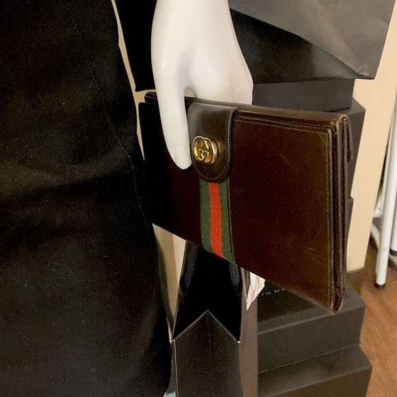 Gucci Vintage Sherry Line Leather Wallet Chocolate Brown - Picture 11 of 16